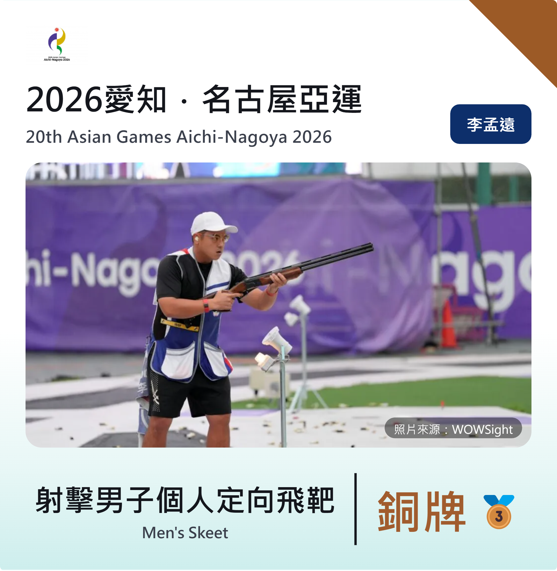 2026愛知·名古屋亞運競技體操男子團體銅牌